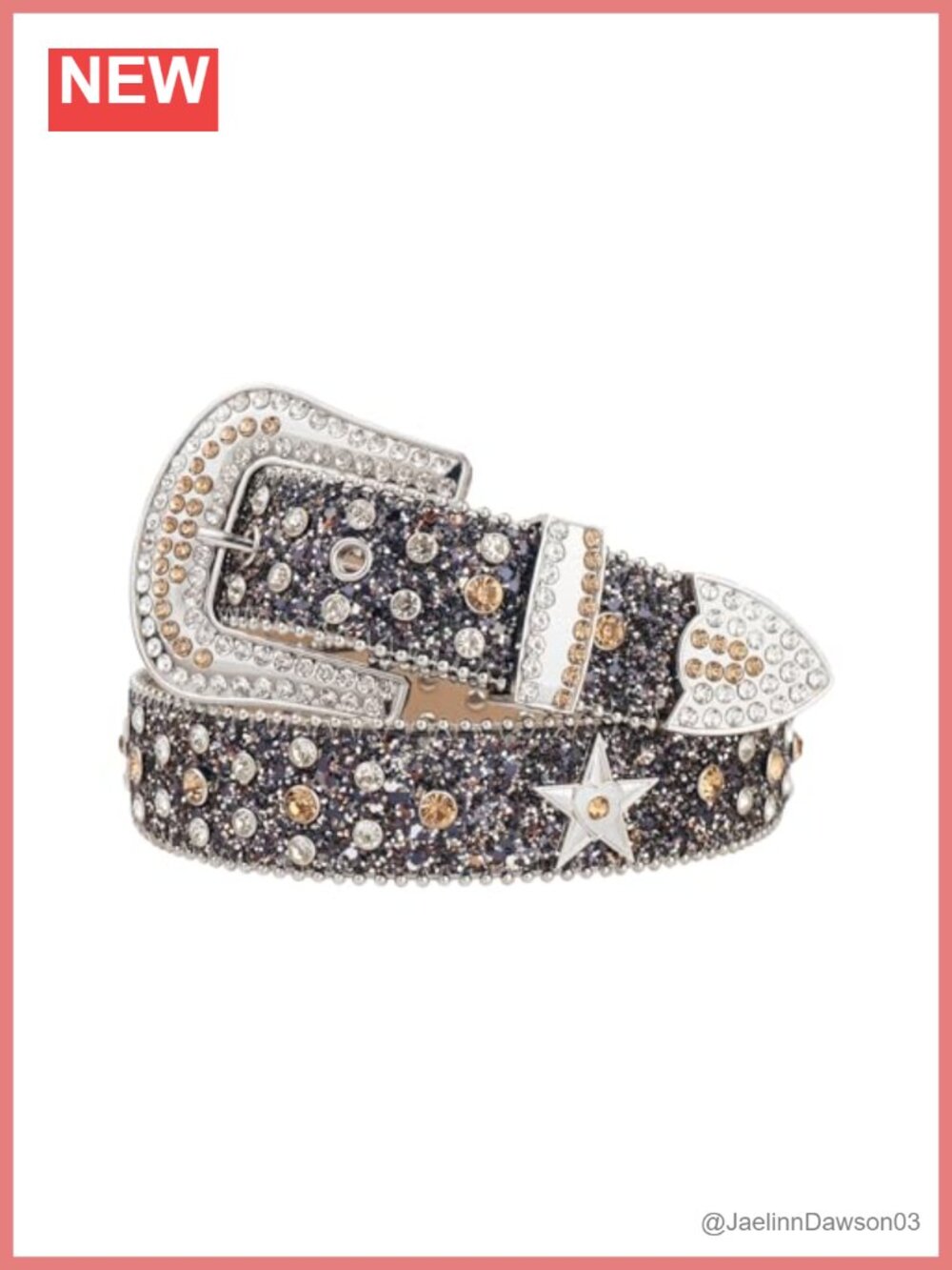 Rhinestone Star Belt Unisex PU Leather Western Hip Hop Punk Y2K Style Belt